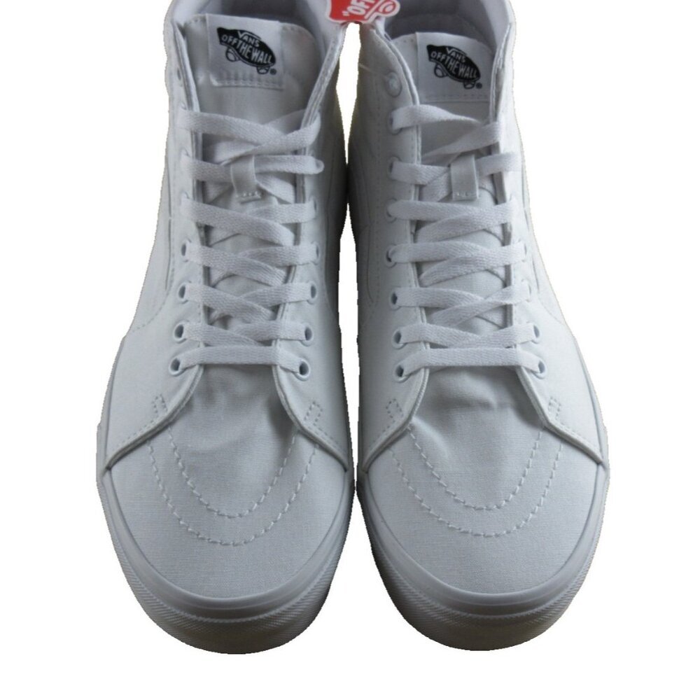 Vans Men's Sk8-Hi True White Striped Classic Canvas Skate shoes Sizes NIB - Picture 3 of 7